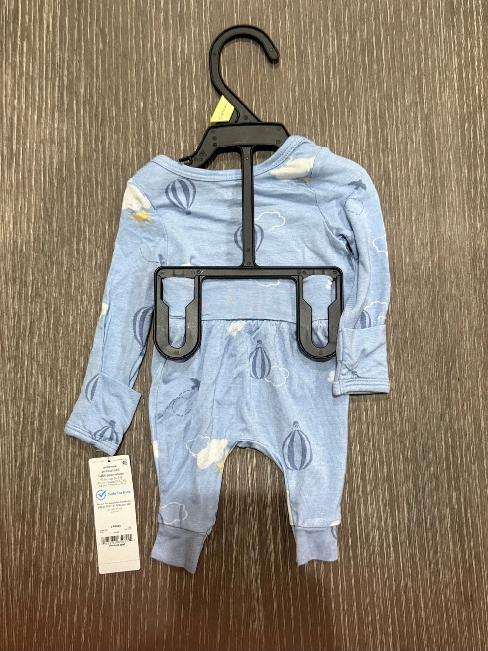 NWT Preemie Carter's Blue Hot Air Balloon Baby Pajama Set